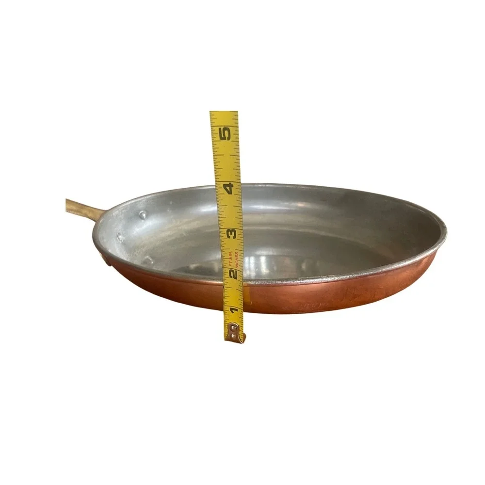Vintage COP Made in Portugal Copper Oval Au Gratin Pan | Brass Handle | 10